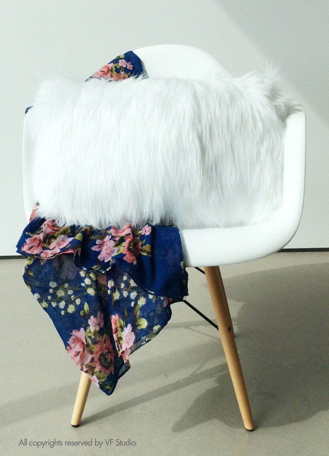 White Fur Pillow Cover 20X30 Queen Size Decorative White Fur White