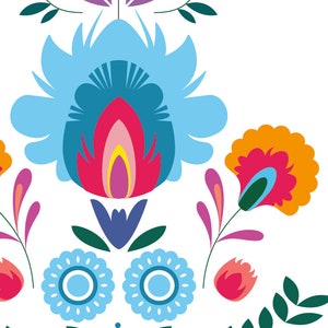 Scandinavian Swedish Pink Floral Wall Art Floral Folk Art - Etsy