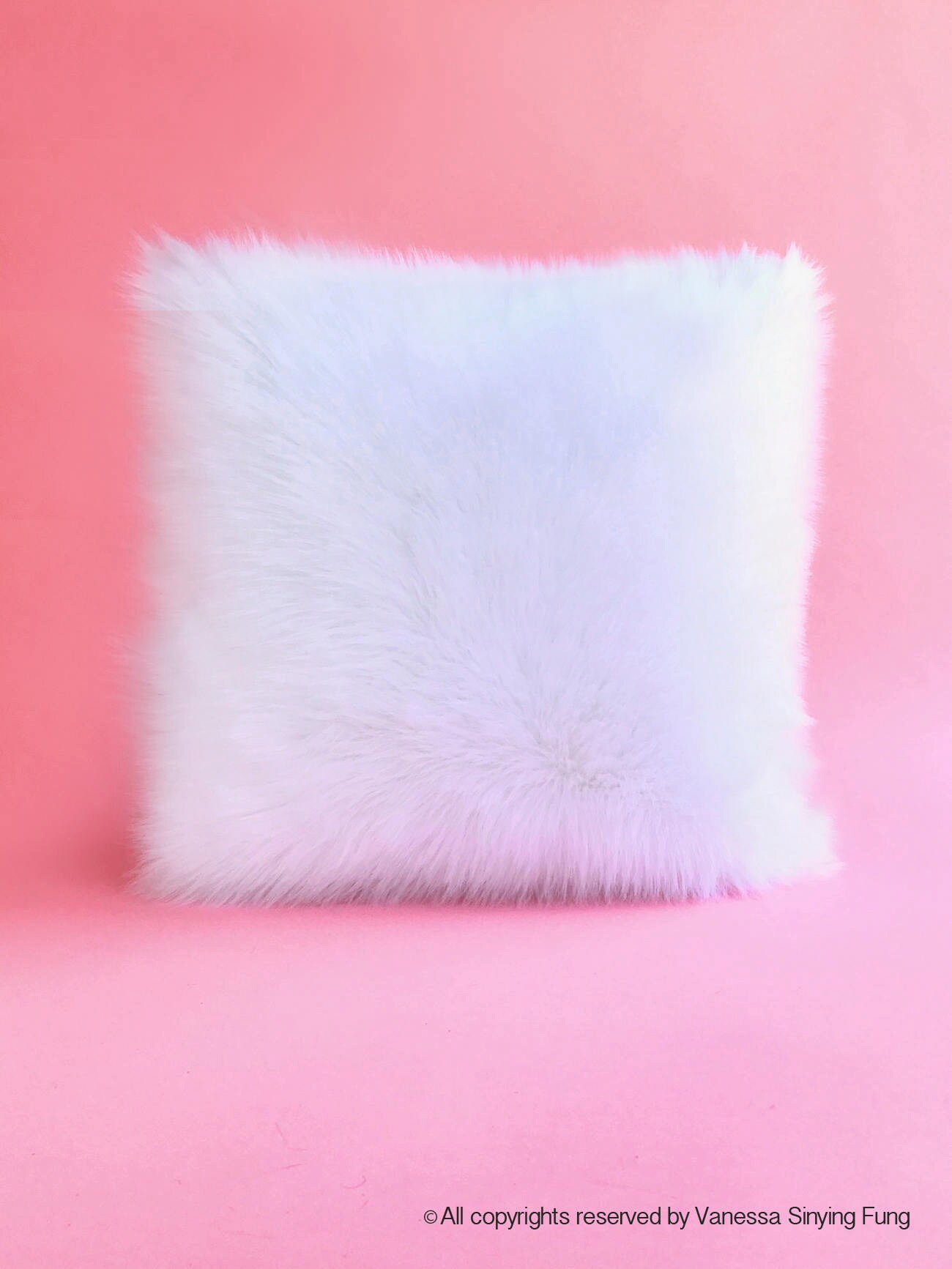 White fur pillow covers 16 X 16 white fur white suede pillow Etsy