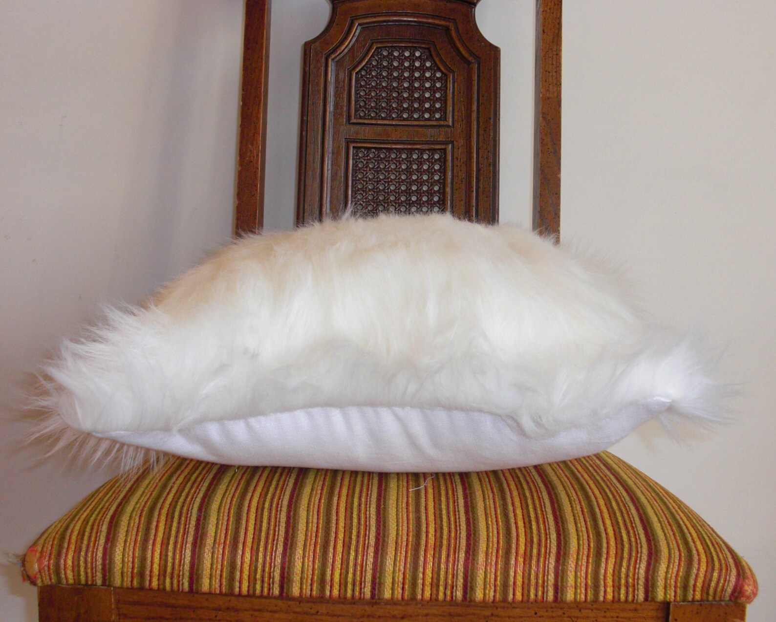 White Fur Pillow Throw 16 X 16 Fluffy White Fur White Seude Etsy