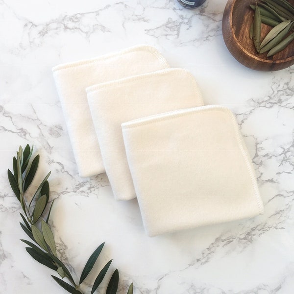 Unpaper Towel- 100% Organic Cotton fleece Sensitive skin 10" X 10" Hand Towel Dish Towel Washcloth All natural cotton
