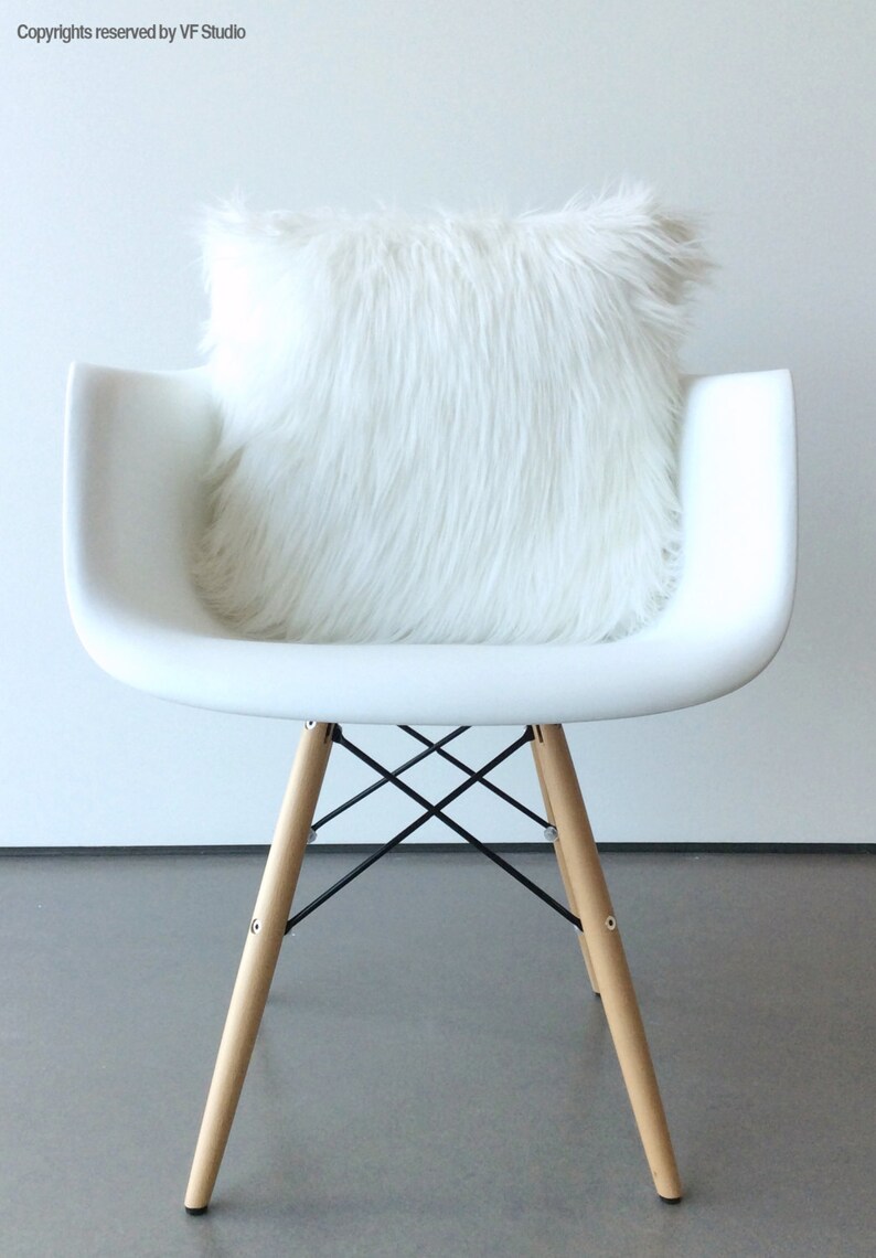 Scandinavian Euro Sham White Fur Pillow Covers 26 X 26 Etsy