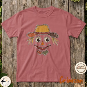 Scarecrow Fall Shirt, Torn Fabric Illusion Thanksgiving Tee, Ripped Patch Autumn Graphic, Cozy Harvest Gift, Comfort Colors Tee