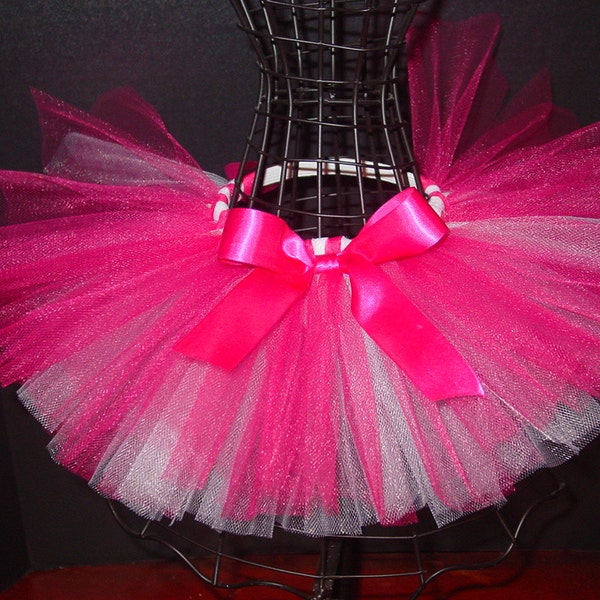 DOG TuTu Skirt for the Pet Lover Custom Tu Tu XXS  XS Small - Pink & White with Bow or Custom