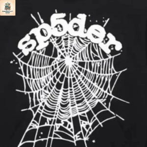 Sudadera con capucha negra Sp5der // Estampado de telaraña // Estilo urbano Y2K imagen 3