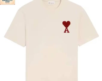 Ami Paris Heart Logo T-Shirt || Trendy Streetwear Top || Gift for Him Her || Everyday Shirt