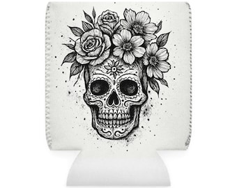 Skull Flower Mug, Whimsical Coffee Cup, Birthday Gift for Her, Cool Art Mug, Gothic Decor, Halloween Gift