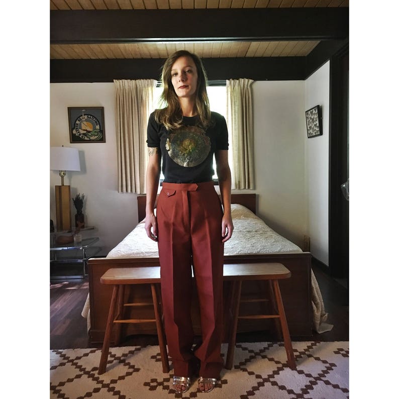 Size SM. Vintage 1960s Bobbie Brooks Cinnamon HIGHWAISTED Pants