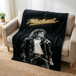 Coperta morbida di Michael Jackson, plaid in flanella pronto all'uso, regalo ricordo senza tempo per i fan di MJ e gli amanti della musica pop classica.