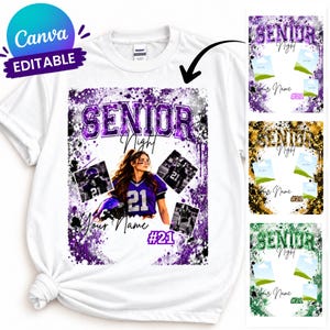 Sjabloon voor een shirt voor het eindexamenfeest | Bewerkbare fotocollage op Canva | Ontwerp voor een sportshirt op maat | Digitale download