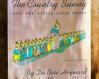 El conejito campestre y los zapatitos dorados. Impreso en 1974. Ilustrado por Marjorie Flack. Libro infantil ilustrado de mediados de siglo.