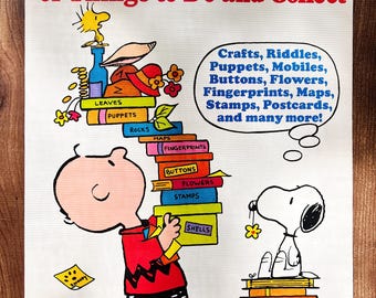 El súper libro de Charlie Brown de cosas para hacer y coleccionar, libro de actividades infantil vintage de los años 70, mediados de siglo, Snoopy, Peanuts, Charles M. Schulz