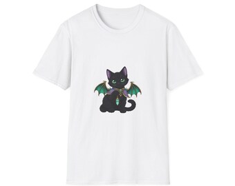 Tiny Dragon Cat Shirt, Cute Kawaii Cat T-Shirt, Aesthetic Anime Cat Tee, Cat Lover Gift, Cat Mom Shirt, Cute Cat Top