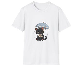 Rainy Window Cat Shirt, Cute Kawaii Cat T-Shirt, Aesthetic Anime Cat Tee, Cat Lover Gift, Cat Mom Shirt, Cute Cat Top
