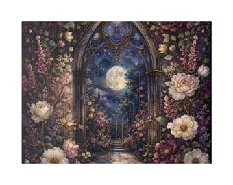 Gothic Wildflower Wedding Canvas Wall Art | Bridal Shower Gift | Bride Canvas Print