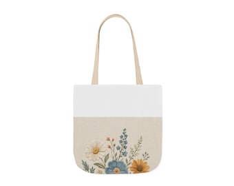 Soft Stitch Wildflower Tote Bag | Floral Gift | Wildflower Canvas Tote
