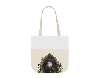 Bookish Black Cat Library Tote Bag | Book Lover Gift | Book Lover Canvas Tote