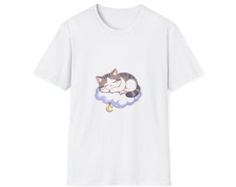 Cloud Nap Cat Shirt, Cute Kawaii Cat T-Shirt, Aesthetic Anime Cat Tee, Cat Lover Gift, Cat Mom Shirt, Cute Cat Top