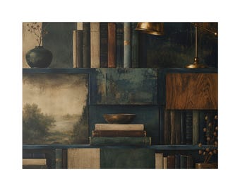 Patina Book Drenching Canvas Wall Art | Book Lover Gift (Ready to Hang)