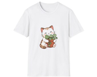 Plant Parent Cat Shirt, Cute Kawaii Cat T-Shirt, Aesthetic Anime Cat Tee, Cat Lover Gift, Cat Mom Shirt, Cute Cat Top