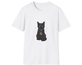 Crystal Moon Cat Shirt, Cute Kawaii Cat T-Shirt, Aesthetic Anime Cat Tee, Cat Lover Gift, Cat Mom Shirt, Cute Cat Top
