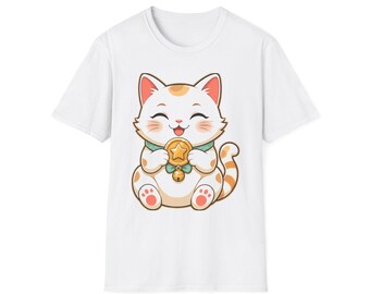 Lucky Star Cat Shirt | Kawaii Origami Cat Art | Unisex Tee