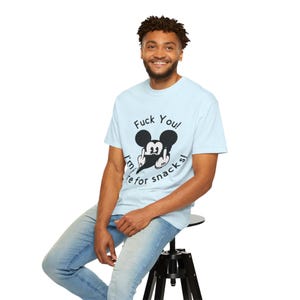 Middle Finger Cartoon Mickey Mouse I'm Here for Snacks T-shirt image 8