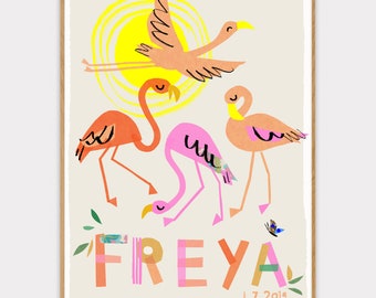 Flamingo Personalised Name Print