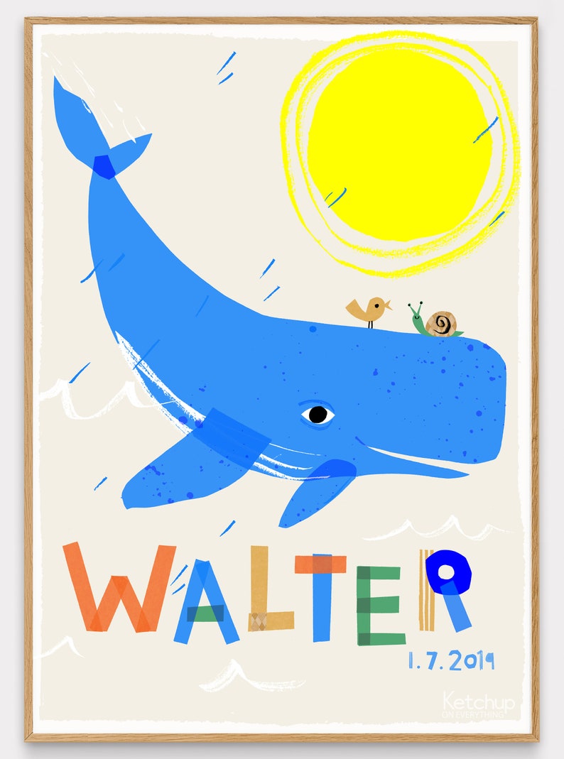 Whale Personalised Name Print image 4