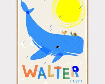 Whale Personalised Name Print