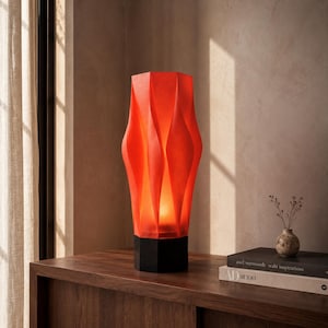 Sculptural 3D Printed Table Lamp, Translucent PLA Accent Light, Modern Desk Lighting