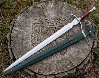 Hand Forged Viking Sword Decor | 25 Inch Carbon Steel Collectible | Rosewood Handle | Medieval Display Piece | Gift for Collectors