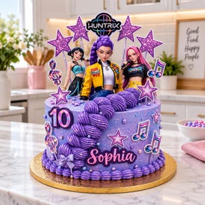 K-POPバースデーケーキトッパー、デジタルダウンロード、Canvaテンプレート（セルフ編集または弊社編集）