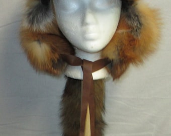 Red Fox with Leather Brim
