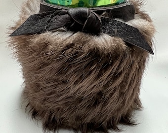 Real Fur Can Holder