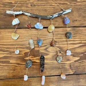 Handmade one of a kind crystal and stone sun catchers