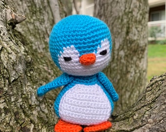 Penguin crochet toy,Christmas gift for baby,new mom gift,nursery decor,baby shower gift,toddler toy,handmade,stuffed animal toy,kids toy