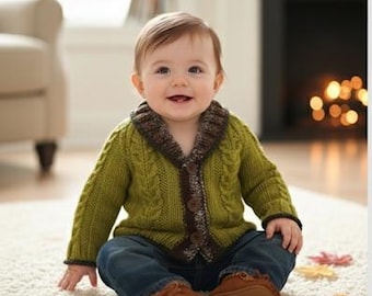 Baby boy sweater,St. Patrick sweater,3 months,wool sweater,green,cable knit,cardigan,baby gift,coming home outfit,baby shower gift,alpaca