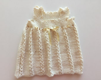 Newborn baby girl dress gift,home coming outfit,new baby gift,cream,knit dress,mohair,photo prop,baby shower gift,sweater dress,new mom gift