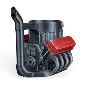 V8 Engine Can Holder – 3D Printed Automotive Desk Decor – Car Enthusiast Accessory image 4