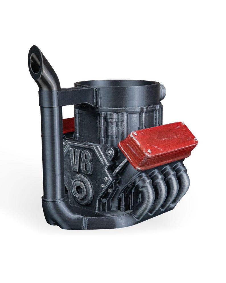 V8 Engine Can Holder – 3D Printed Automotive Desk Decor – Car Enthusiast Accessory image 4