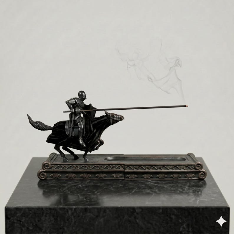 Medieval Jousting Knight Incense Holder | 3D Printed PLA Decor image 2