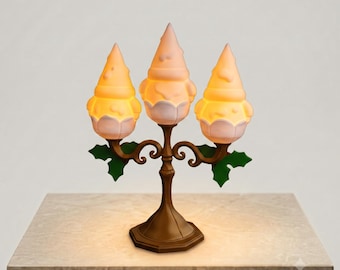Gnomedelabra LED Candelabra – Whimsical 3D Printed Christmas Gnomes Tabletop Decor