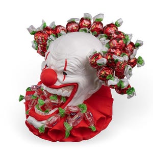 Creepy Clown Candy Bowl | Hand-Painted Horror Decor, Spooky Halloween Centerpiece image 7