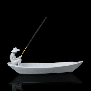 Minimalist Zen Incense Burner – Fisherman Boat Ash Catcher, Meditation Decor image 7
