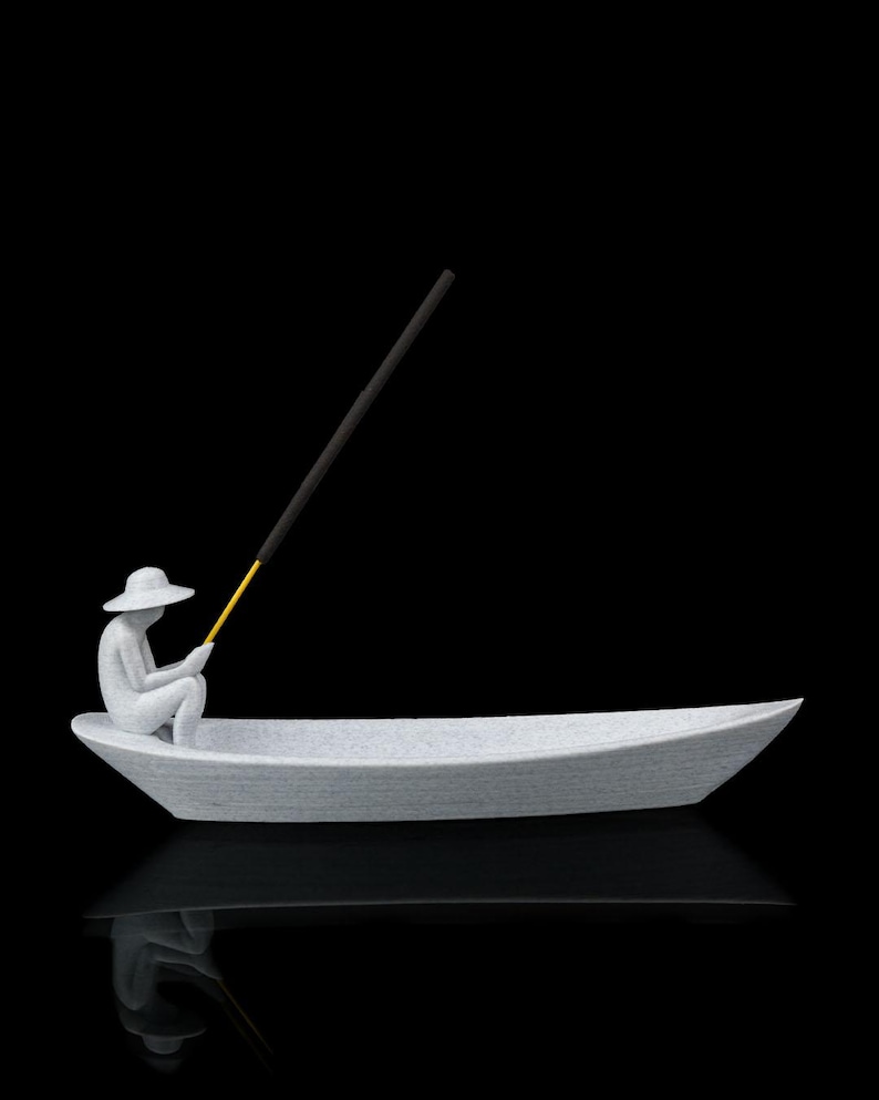 Minimalist Zen Incense Burner – Fisherman Boat Ash Catcher, Meditation Decor image 7