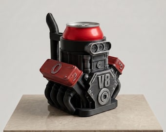 Suporte para latas de motor V8 – Decoração de mesa automotiva impressa em 3D – Acessório para entusiastas de carros