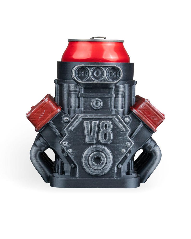 V8 Engine Can Holder – 3D Printed Automotive Desk Decor – Car Enthusiast Accessory image 6