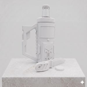 Porta-latas tático, para bebidas de 355ml e 473ml com sistema Molle. Branco