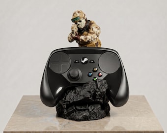 Military Soldier Controller Stand – Tactical Gaming Desk Organizer, 3D Printed Decor